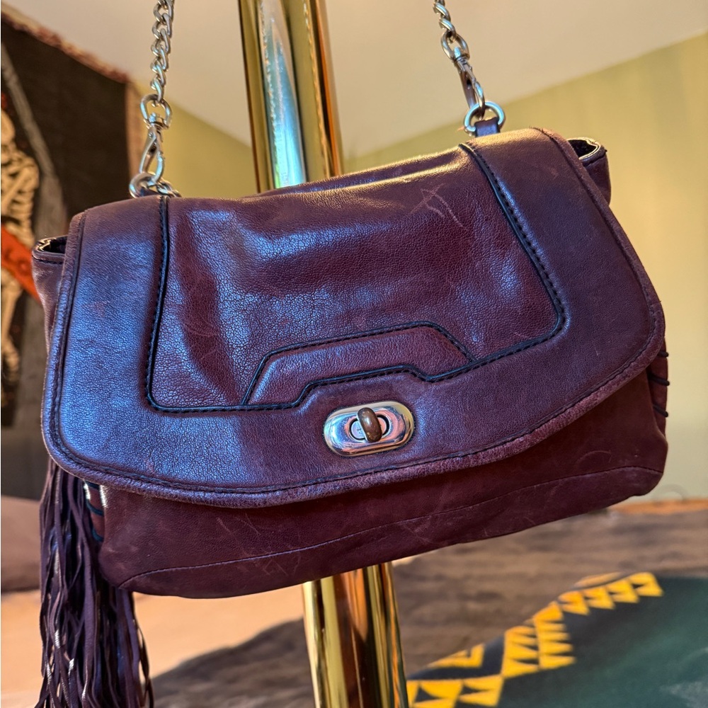 Cynthia Rowley Burgundy Leather Chain Purse